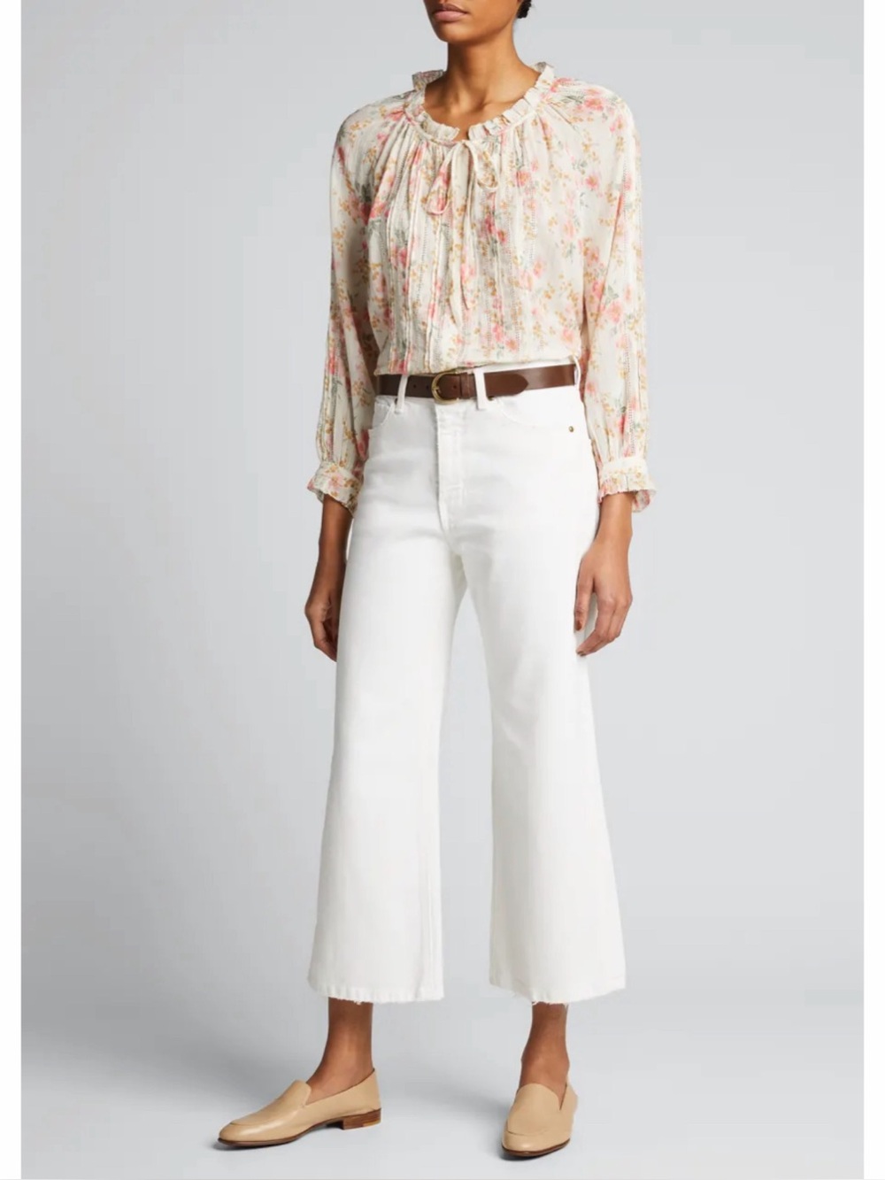THE GREAT. Valley Top Size 1 Cream Floral Cottage Prairie Boho Feminine Casual
